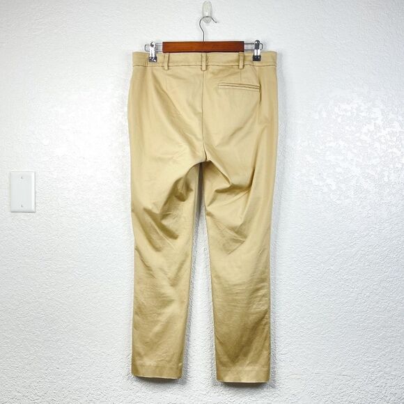 Ralph Lauren Petite Brown Tan Khaki Slash Pocket Straight Leg Cropped Trousers - Picture 3 of 5